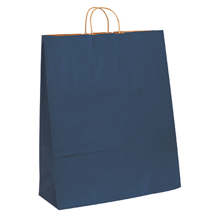 16 x 6 x 19 <span class='fraction'>1/4</span>" Navy Tinted Shopping Bags